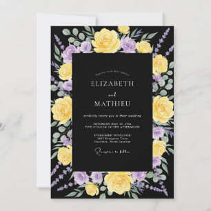 Convites Casamento de Ranunculus Roxo Preto Eucalipto Silen