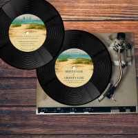 Casamento de Registro de Música de Vinil de Praia 