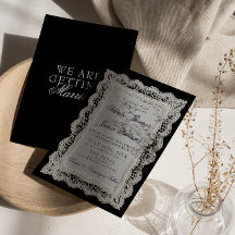 Casamento de renda preta e branca com estilo cláss
