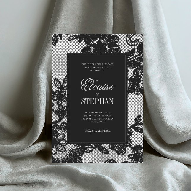 Convites Casamento de Renda Vintage (Criador carregado)