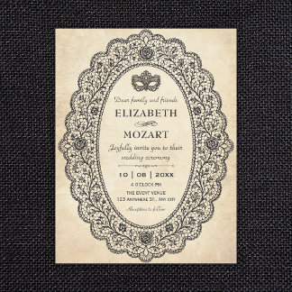 Convites Casamento de renda vintage