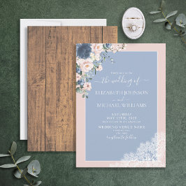 Convites Casamento de rendas de madeira rusticada com pince