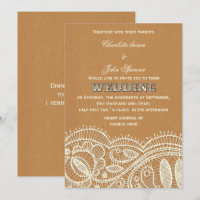 Casamento de rendas e papel Kraft