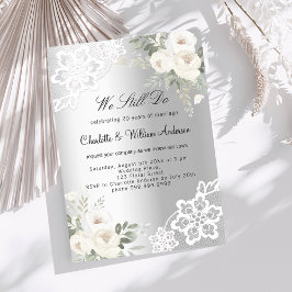 Convites Casamento de renovação de erva floral prateada