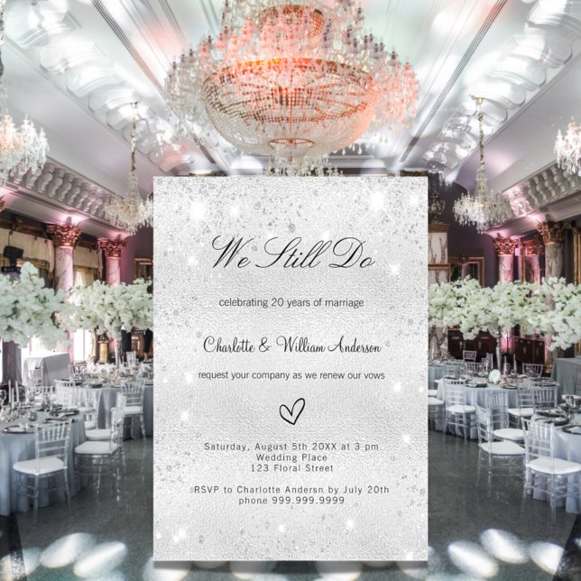 Convites Casamento de renovação elegante da promessa de pra (Criador carregado)
