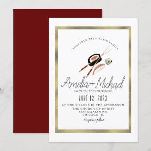 Convites Casamento de Restaurantes do Japão Sushi Roll