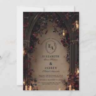 Convites Casamento de Romance Gótico com Velas