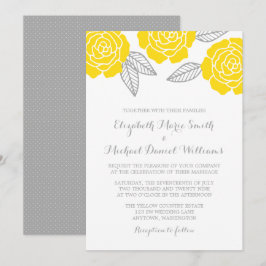 Convites Casamento de Rosa Amarelo e Cinza
