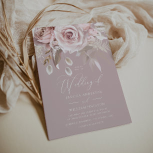 Convites Casamento de Rosa Blush Modern Trendy Boho Dusty