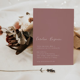 Convites Casamento de Rosa com Boho Dusty, um Script Minima