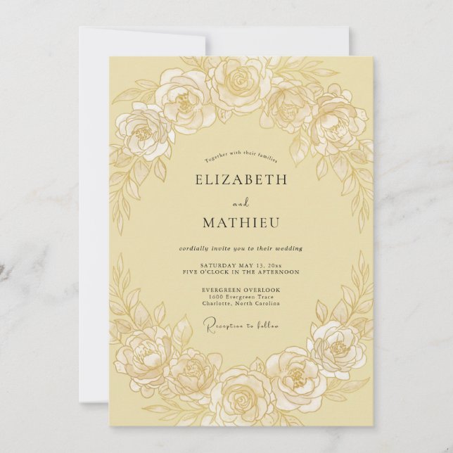 Convites Casamento de Rosa com Buttercream (Frente)