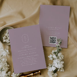 Convites Casamento de Rosa com Lilac Dusty do Código HQR Mi