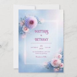 Convites Casamento de Rosa Dahlia Pastel