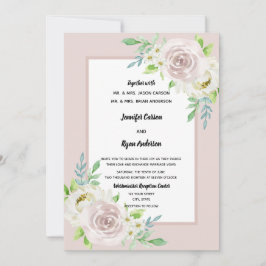 Convites Casamento de Rosa de Aquarela Floral de Rosewood S