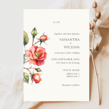 Casamento de Rosa de flor de aquarela