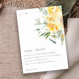 Convites Casamento de Rosa de Flores de de Cor Verde Amarel