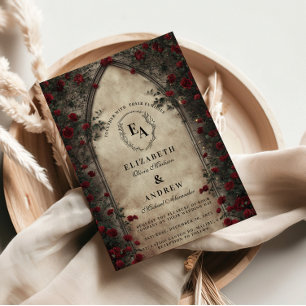 Convites Casamento de Rosa do Archway escuro