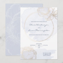Casamento de Rosa Dusty Blue Watercolor