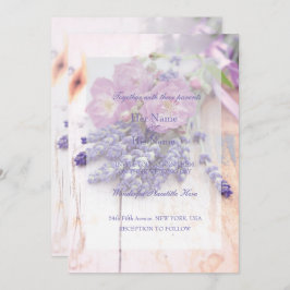 Convites Casamento de Rosa e Lavanda de Verão