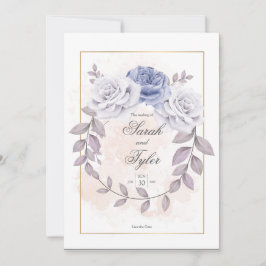 Convites Casamento de Rosa Floral Romântico Elegante
