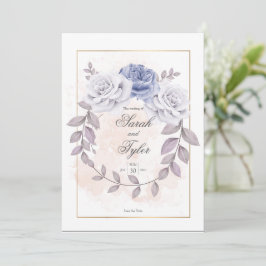 Convites Casamento de Rosa Floral Romântico Elegante