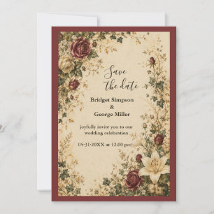 Convites Casamento de Rosa Lírio Botânico Conto de Fadas Me