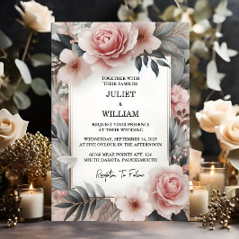 Convites Casamento de Rosa poeirento com o Jardim da Peníns