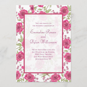 Convites Casamento de Rosa Rosa Brilhante
