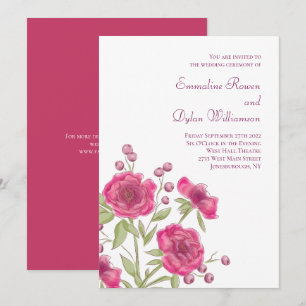 Convites Casamento de Rosa Rosa Brilhante