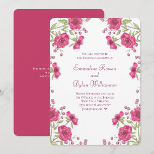 Convites Casamento de Rosa Rosa Brilhante