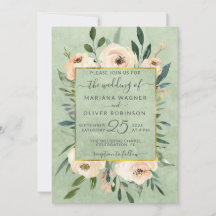 Casamento de Rosas Bege Florais Verde Sálvia Doura