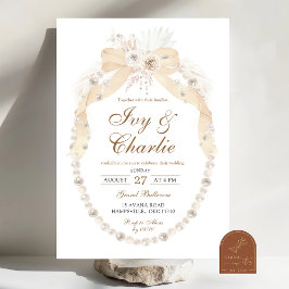Convites Casamento de Rosas Boho Branco Marfim Coquete