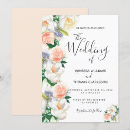 Convites Casamento de rosas brancas-brancas-brancas-rosas