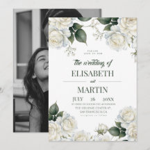 Casamento de Rosas Brancas Elegantes Modernas Flor