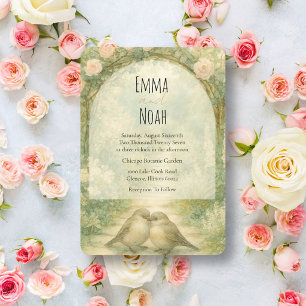Convites Casamento de Rosas Cor-de-Rosa no Jardim Inglês Ré