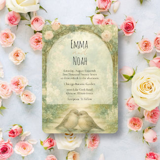 Convites Casamento de Rosas Cor-de-Rosa no Jardim Inglês Ré