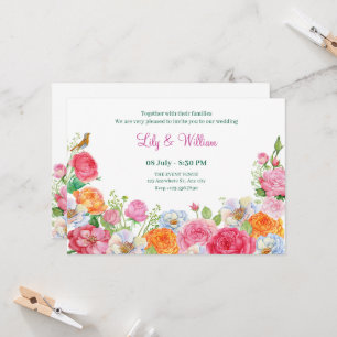 Convites Casamento de Rosas da Art Flowers