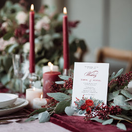 Convites Casamento de Rosas de Borgonha e Blush