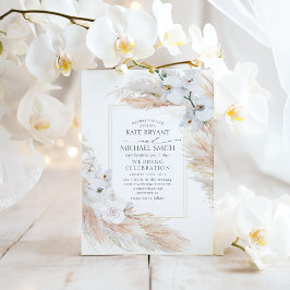 Convites Casamento de Rosas de Orquídeas Brancas e de Grama