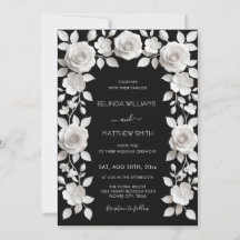 Casamento de Rosas em Relevo Falso Preto e Branco