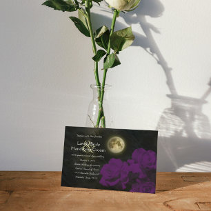 Convites Casamento de Rosas Fantasmas Roxos com Lua Cheia