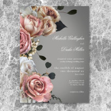 Casamento de Rosas Florais Brancas Elegantes