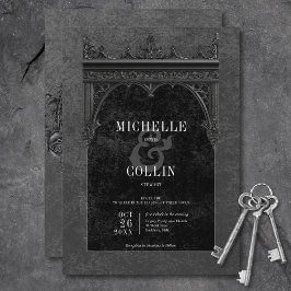 Convites Casamento de Rosas Pretos Duplos e Pretos Góticos