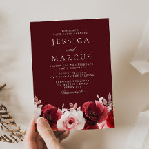 Casamento de Rosas Românticos de Elegância Vermelh