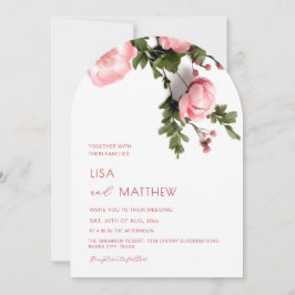 Convites Casamento de Rosas Silvestres 3D Modernas