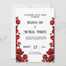 Casamento de Rosas vermelhas Brancas de Neve