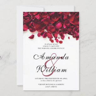 Convites Casamento de Rosas vermelhas Elegante
