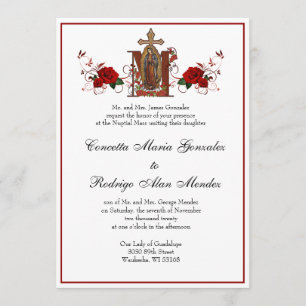 Convites Casamento de Rosas vermelhas religiosas católicas