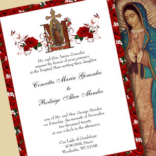 Convites Casamento de Rosas vermelhas Religiosas na Guadalu