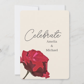 Convites Casamento de Rosas vermelhas romântica